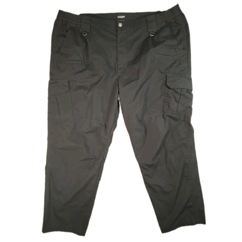 CQR Mens 46x30 Black Tactical Cargo Pants Ripstop Water Repellent Workwear